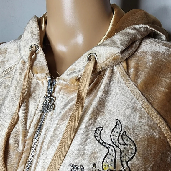 NWT BCBGMAXAZRIA velour zip stretch jacket. - Picture 9 of 17